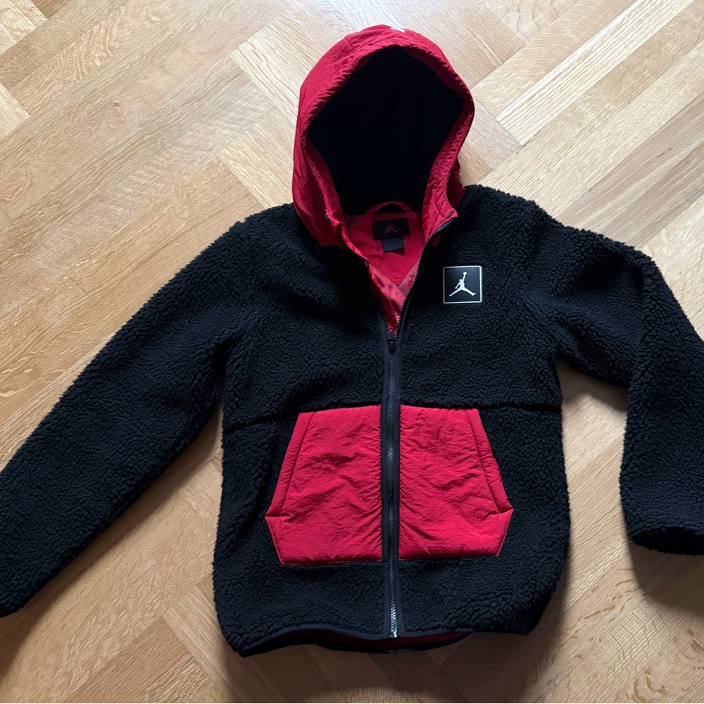 Jordan Kids Black and Red Fleece Hoodie